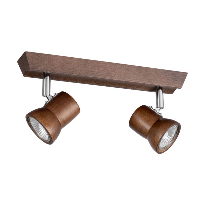 Drewniana Lampa Sufitowa SPOT Light  2xGU10 LED 5W Drewno Bukowe Orzechowe FSC, Polski Producent 1 szt.