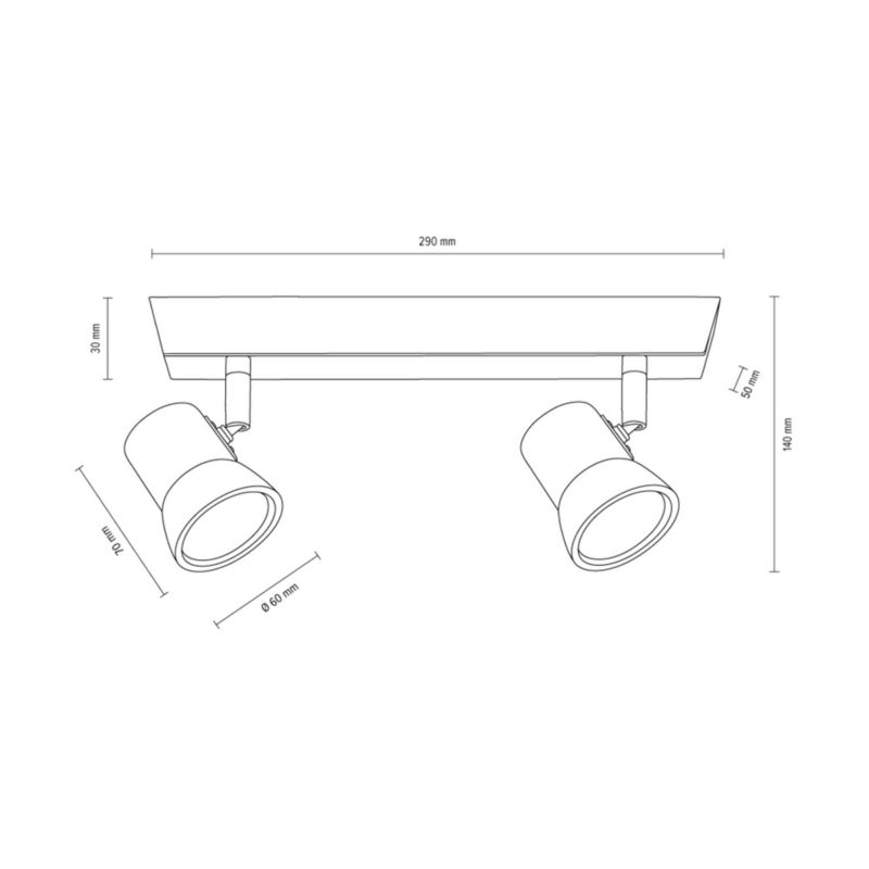 Drewniana Lampa Sufitowa SPOT Light  2xGU10 LED 5W Drewno Bukowe Orzechowe FSC, Polski Producent 1 szt.