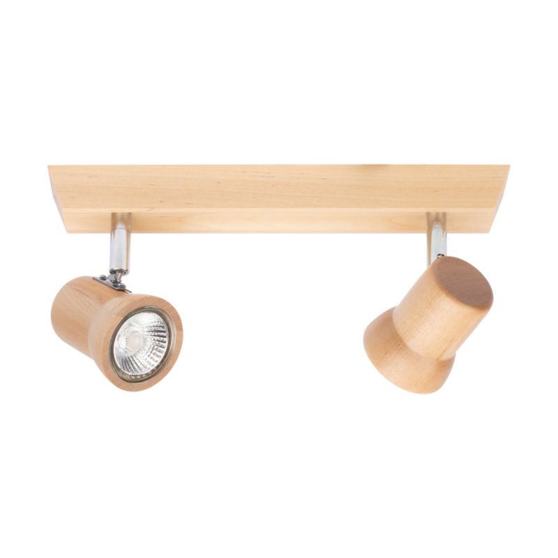 Drewniana Lampa Sufitowa SPOT Light  2xGU10 LED 5W Naturalna Brzoza FSC, Polski Producent 1 szt.