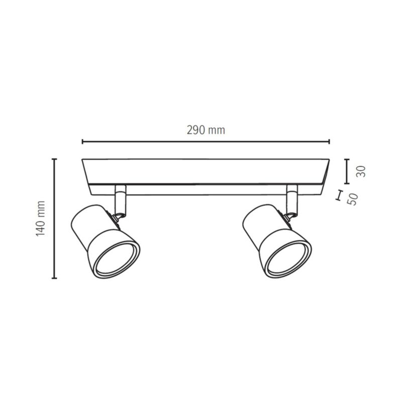 Drewniana Lampa Sufitowa SPOT Light  2xGU10 LED 5W Naturalna Brzoza FSC, Polski Producent 1 szt.