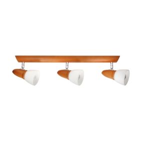 Drewniana Lampa Sufitowa SPOT Light 3xE14 Max.40W Drewno Bukowe Kirsz FSC z Białymi Kloszami, Polski Producent, 1 szt.