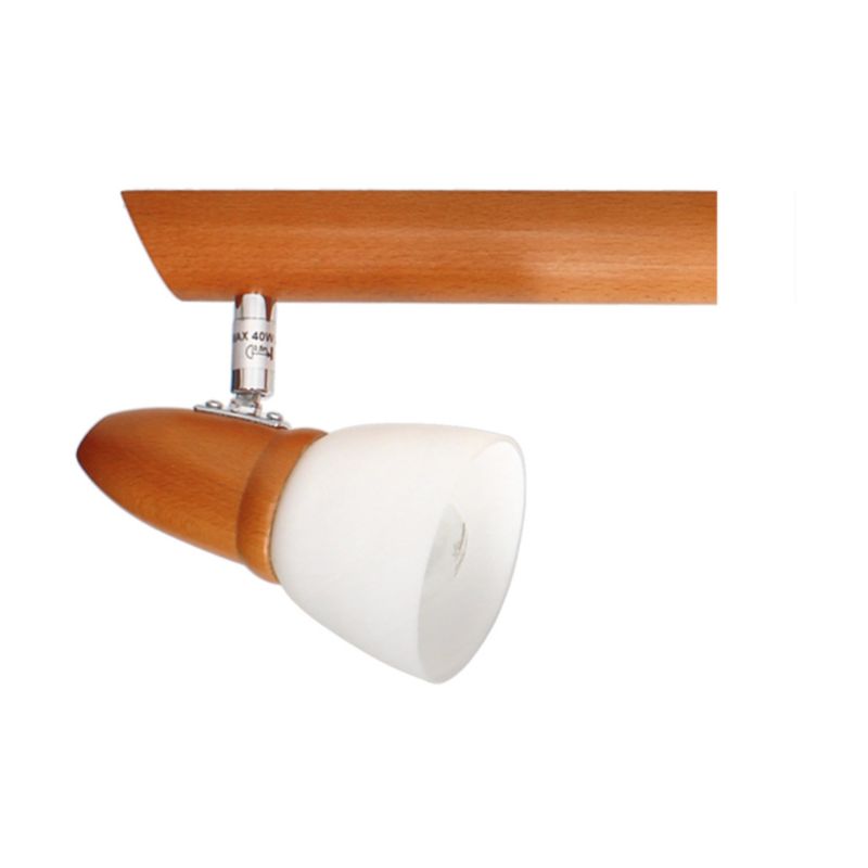 Drewniana Lampa Sufitowa SPOT Light 3xE14 Max.40W Drewno Bukowe Kirsz FSC z Białymi Kloszami, Polski Producent, 1 szt.