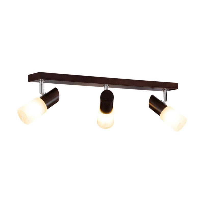 Drewniana Lampa Sufitowa SPOT Light  3xE14 Max.40W Drewno Bukowe Orzechowe FSC z Białym Szkłem, 1 szt.