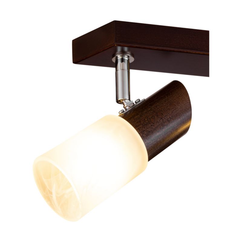 Drewniana Lampa Sufitowa SPOT Light  3xE14 Max.40W Drewno Bukowe Orzechowe FSC z Białym Szkłem, 1 szt.