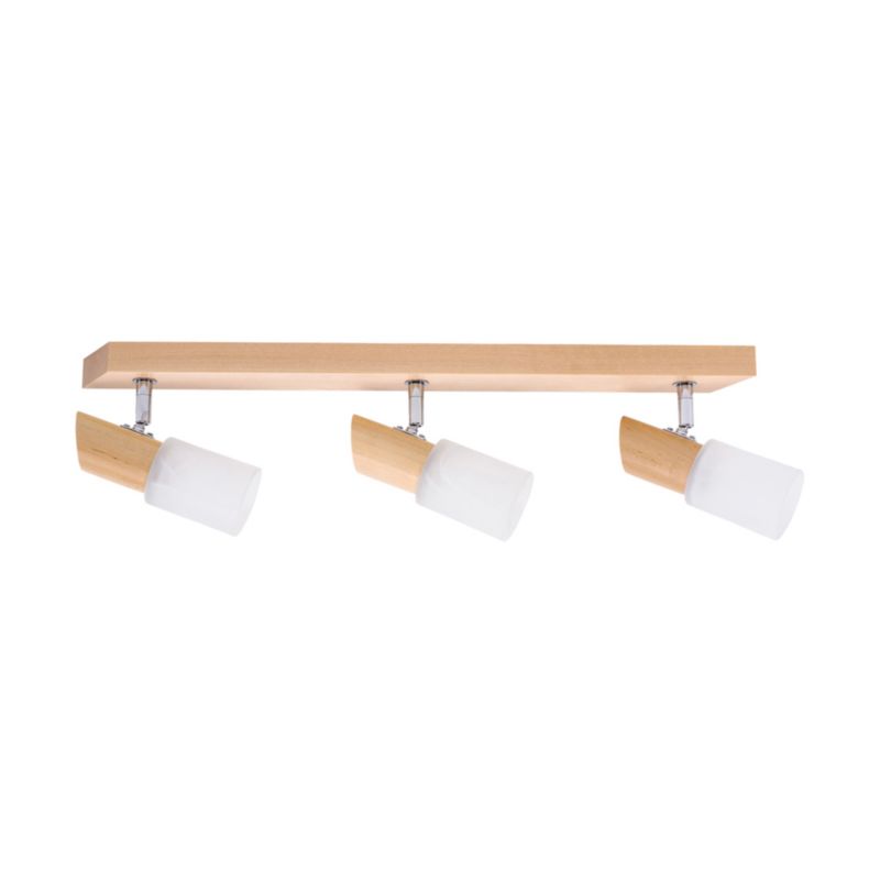 Drewniana Lampa Sufitowa SPOT Light  3xE14 Max.40W Naturalna Brzoza FSC z Białym Szkłem, Polski Producent, 1 szt.