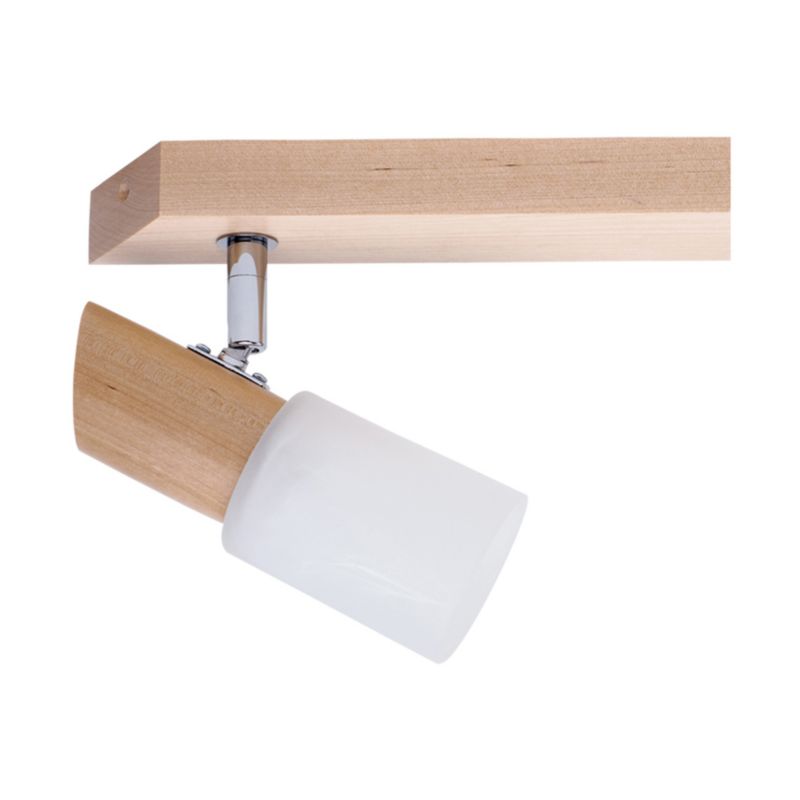 Drewniana Lampa Sufitowa SPOT Light  3xE14 Max.40W Naturalna Brzoza FSC z Białym Szkłem, Polski Producent, 1 szt.
