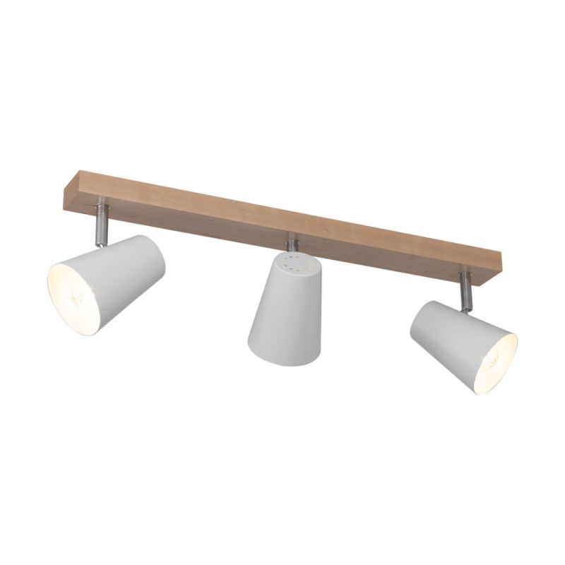 Drewniana Lampa Sufitowa SPOT Light  3xE14 Max.40W Naturalna Brzoza z Białym Kloszem, Polski Producent, 1 szt.