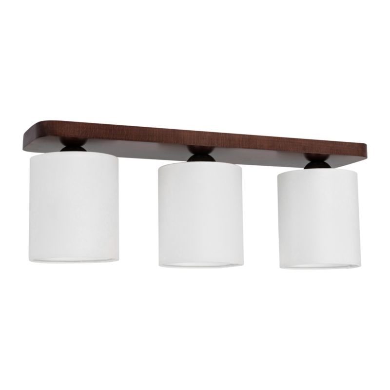 Drewniana Lampa Sufitowa SPOT Light  3xE27 25W Drewno Bukowe Orzechowe FSC z Białą Tkaniną, Polski Producent 1 szt.