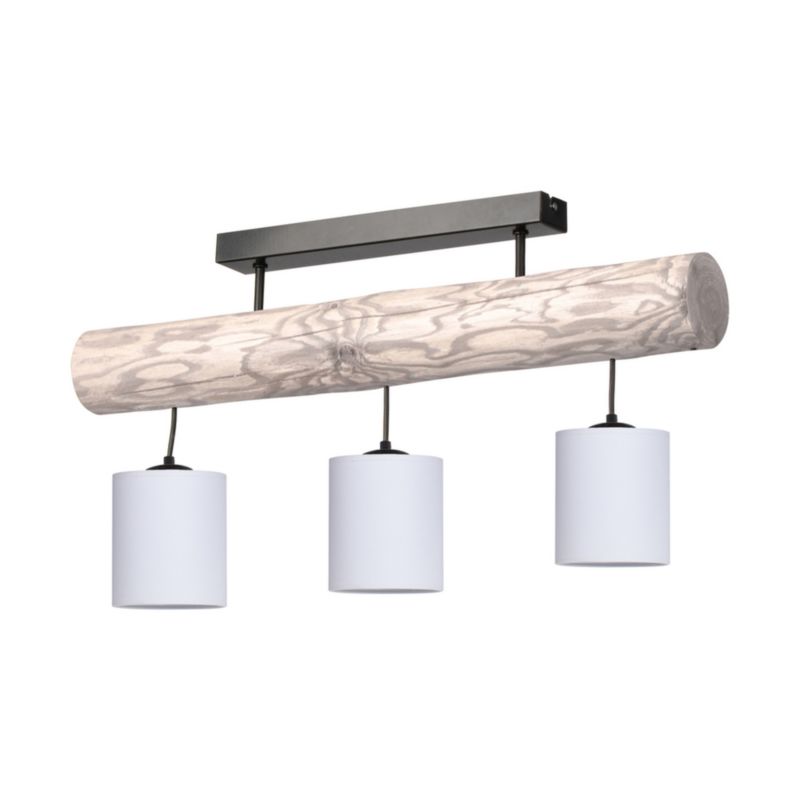 Drewniana Lampa Sufitowa SPOT Light  3xE27 Max.25W Drewno Sosnowe Szare FSC z Dodatkiem Bieli, 1 szt.