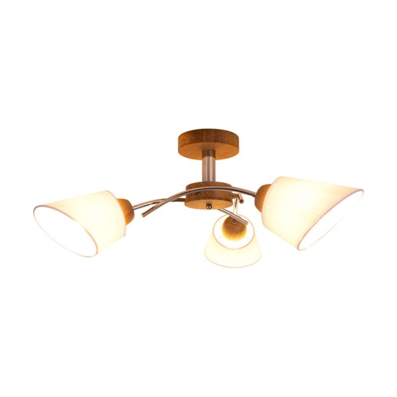 Drewniana Lampa Sufitowa SPOT Light  3xE27 Max.40W Dąb Olejowany FSC z Białą Tkaniną, Polski Producent, 1 szt.