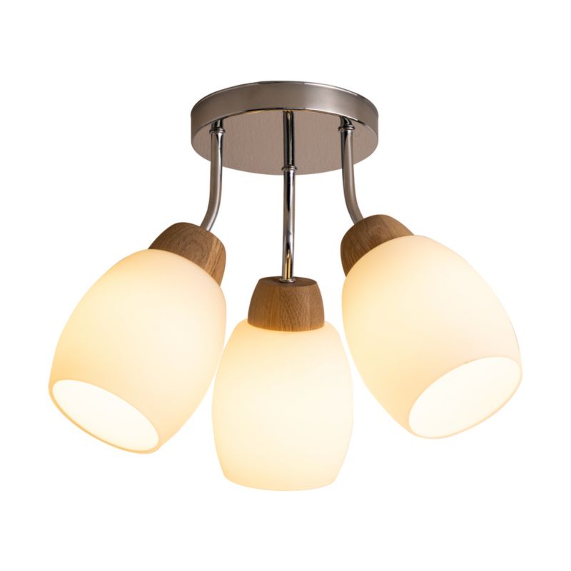 Drewniana Lampa Sufitowa SPOT Light  3xE27 Max.40W Dąb Olejowany FSC z Białym Kloszem, Polski Producent, 1 szt.