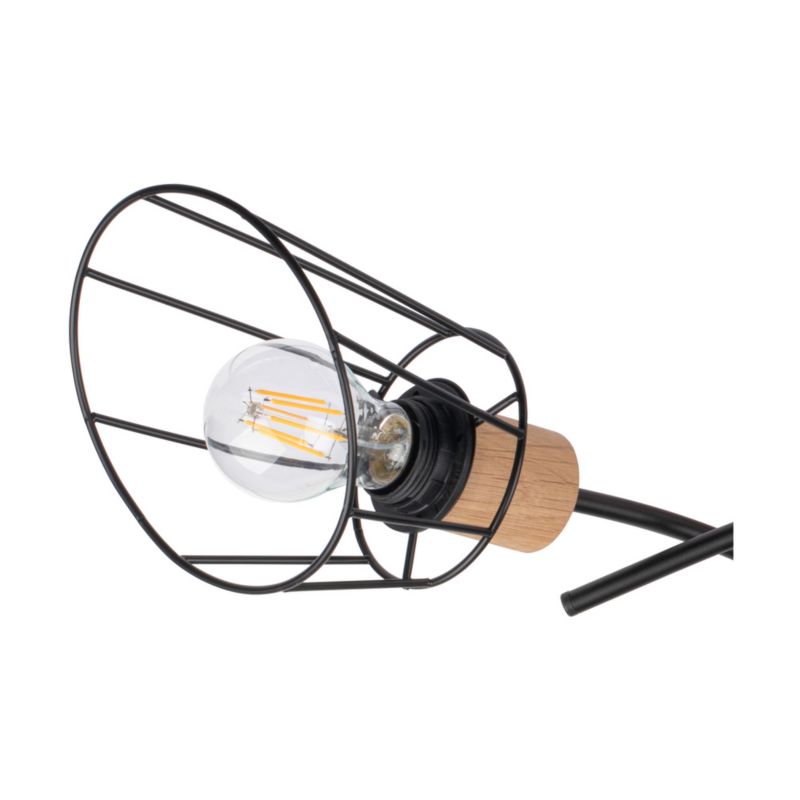 Drewniana Lampa Sufitowa SPOT Light  3xE27 Max.40W Dąb Olejowany FSC z Detalem Czerni, Polski Producent, 1 szt.