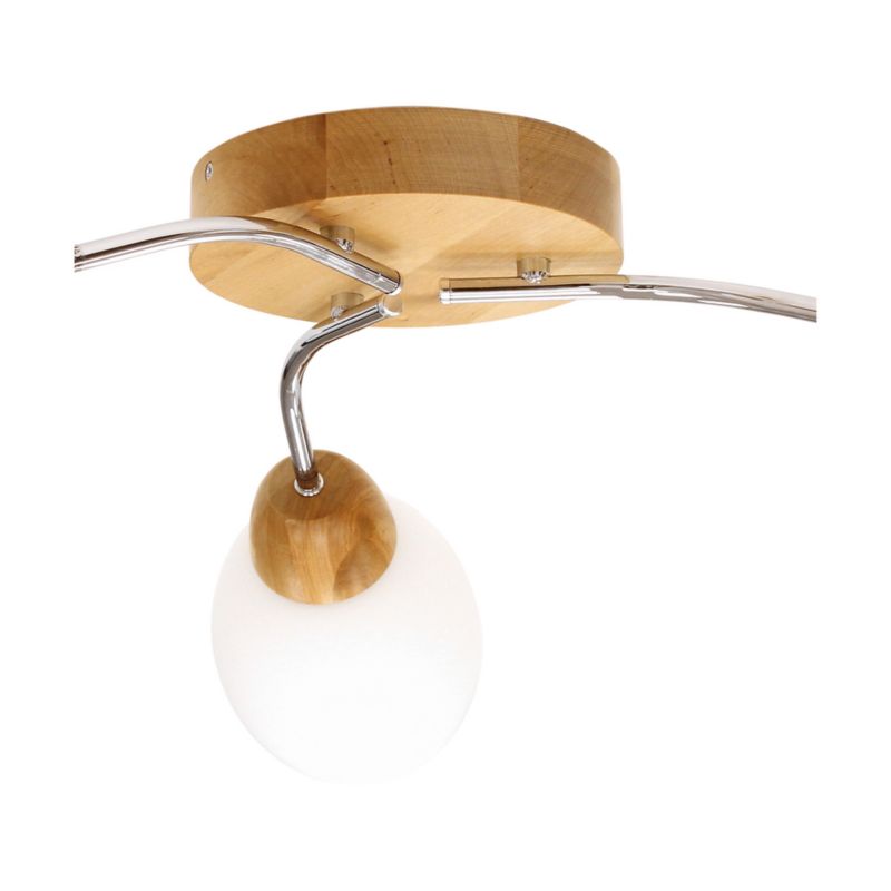 Drewniana Lampa Sufitowa SPOT Light  3xE27 Max.60W Naturalna Brzoza FSC z Białym Szkłem, Polski Producent, 1 szt.