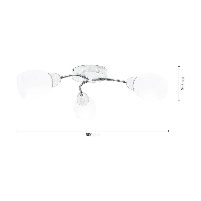 Drewniana Lampa Sufitowa SPOT Light  3xE27 Max.60W Naturalna Brzoza FSC z Białym Szkłem, Polski Producent, 1 szt.