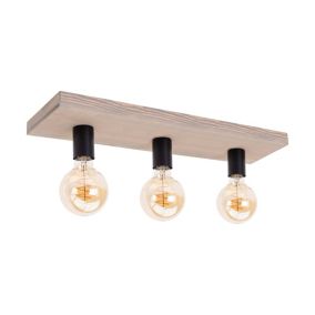 Drewniana Lampa Sufitowa SPOT Light  3xE27 Max.60W Sosna Bejcowana Szara FSC, Polski Producent, 1 szt.