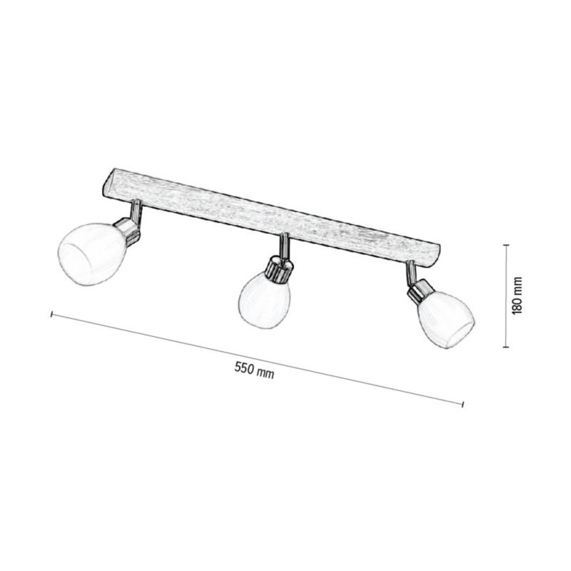 Drewniana Lampa Sufitowa SPOT Light  3xG9 LED 3W Dąb Olejowany FSC z Akcentem Satyny i Bieli Polski Producent 1 szt.