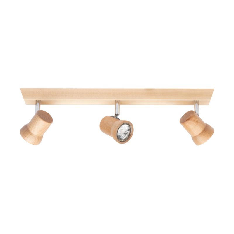 Drewniana Lampa Sufitowa SPOT Light  3xGU10 LED 5W Naturalna Brzoza FSC, Polski Producent 1 szt.