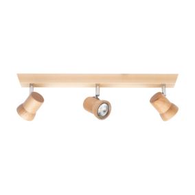Drewniana Lampa Sufitowa SPOT Light  3xGU10 LED 5W Naturalna Brzoza FSC, Polski Producent 1 szt.