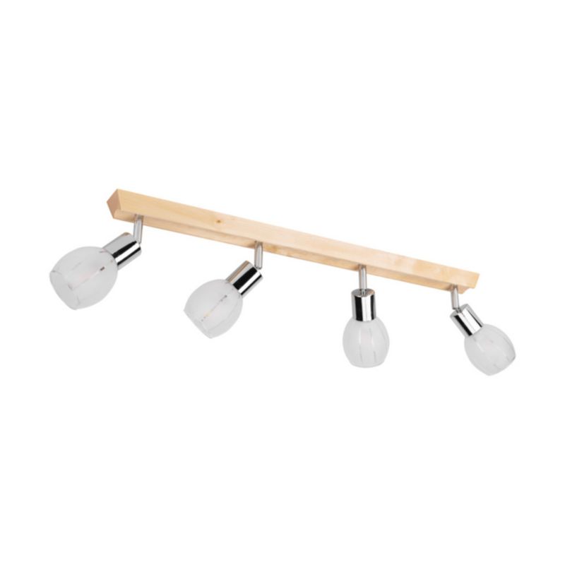 Drewniana Lampa Sufitowa SPOT Light  4xE14 Max.40W Naturalna Brzoza FSC z Biało Transparentnym Kloszem, 1 szt.