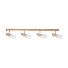 Drewniana Lampa Sufitowa SPOT Light  4xE14 Max.40W Naturalna Brzoza FSC z Białym Szkłem, Polski Producent, 1 szt.