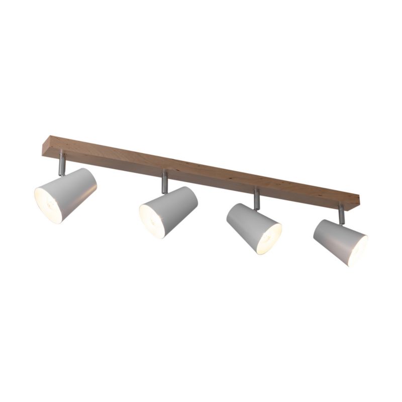 Drewniana Lampa Sufitowa SPOT Light  4xE14 Max.40W Naturalna Brzoza z Białym Kloszem, Polski Producent, 1 szt.