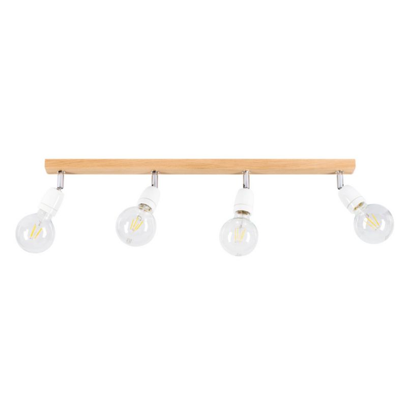 Drewniana Lampa Sufitowa SPOT Light 4xE27 25W Dąb Olejowany FSC z ceramicznymi oprawkami, Polski Producent, 1 szt.