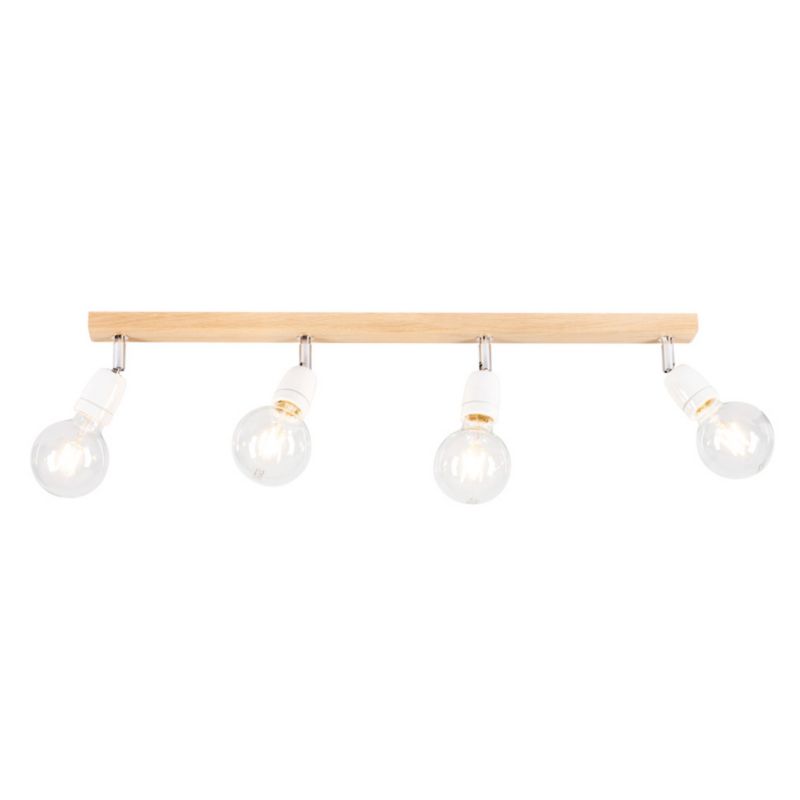 Drewniana Lampa Sufitowa SPOT Light 4xE27 25W Dąb Olejowany FSC z ceramicznymi oprawkami, Polski Producent, 1 szt.
