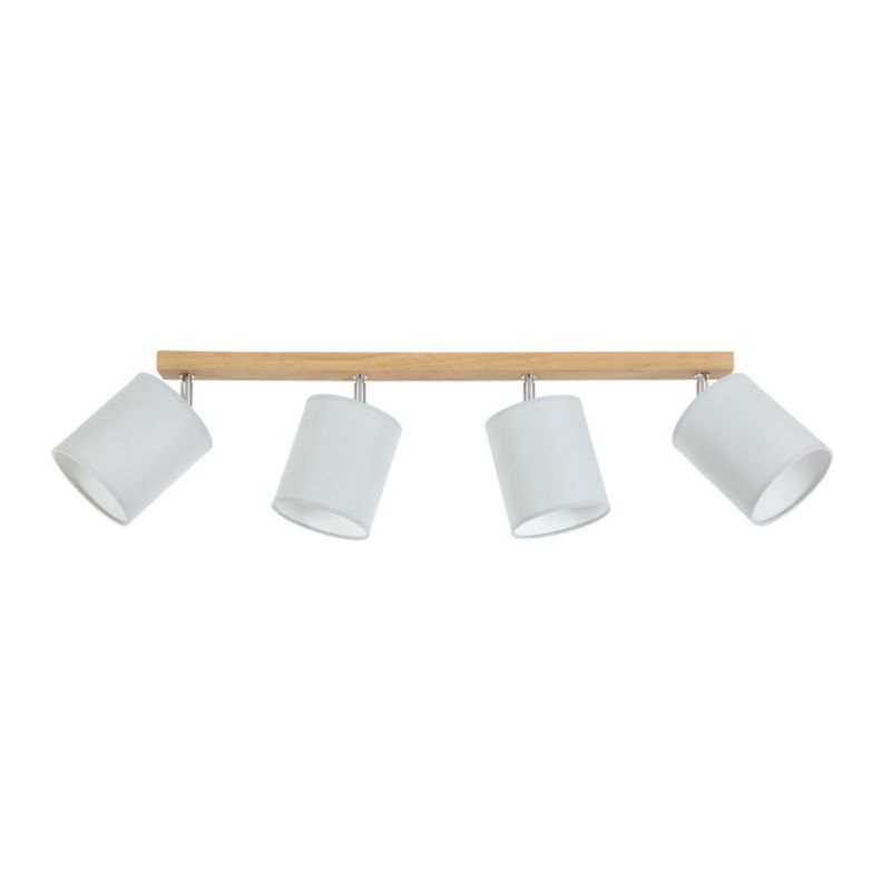 Drewniana Lampa Sufitowa SPOT Light 4xE27 Max.25W Dąb Olejowany FSC, Szare Abażury, 1 szt.