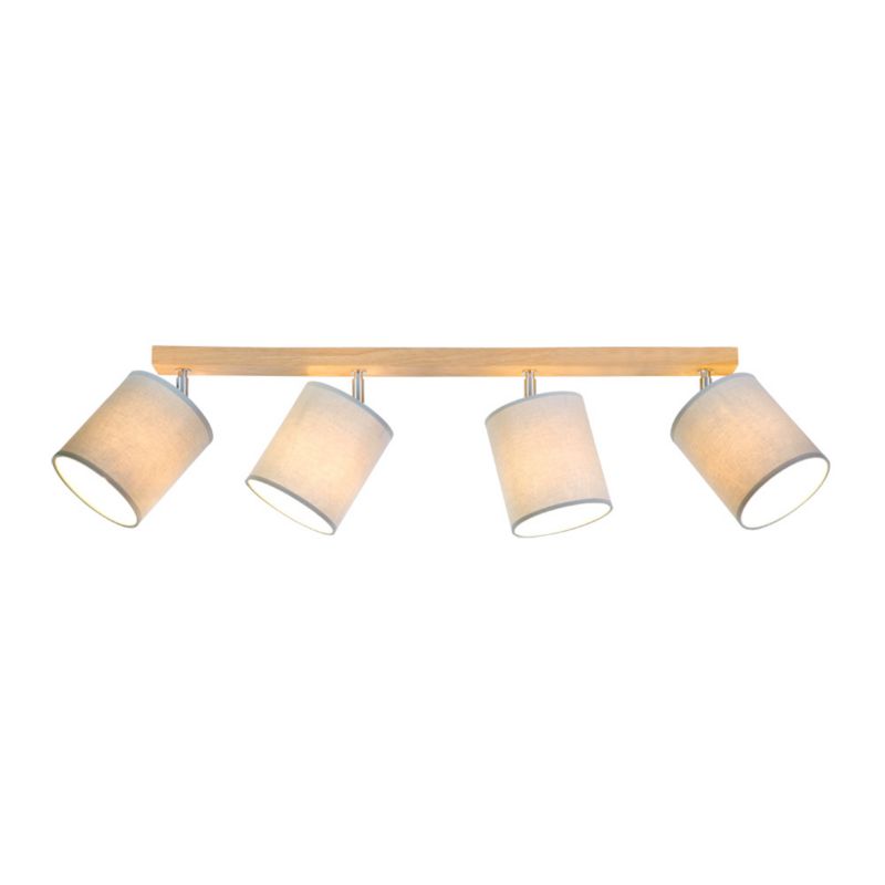 Drewniana Lampa Sufitowa SPOT Light 4xE27 Max.25W Dąb Olejowany FSC, Szare Abażury, 1 szt.