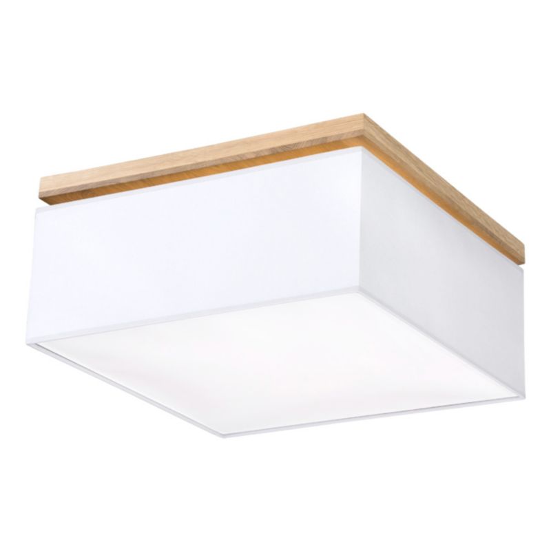 Drewniana Lampa Sufitowa SPOT Light 4xE27 Max.25W Dąb Olejowany FSC w Połączeniu z Szarym Abażurem, 1 szt.