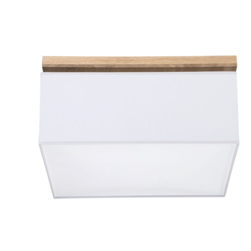 Drewniana Lampa Sufitowa SPOT Light 4xE27 Max.25W Dąb Olejowany FSC w Połączeniu z Szarym Abażurem, 1 szt.