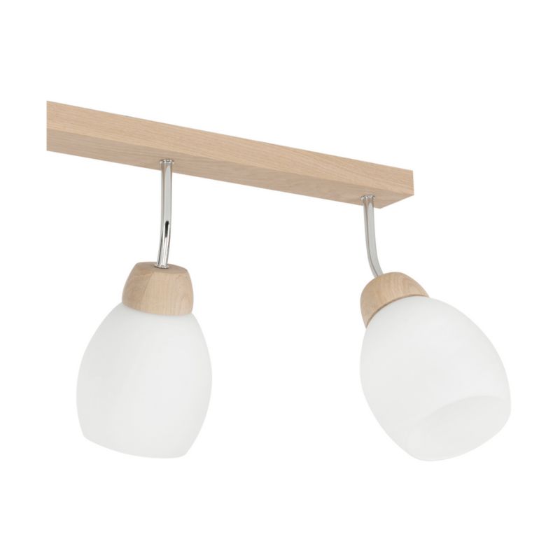 Drewniana Lampa sufitowa SPOT Light 4xE27 Max.60W Dąb Olejowany FSC z Białymi Kloszami, Polski Producent, 1 szt.