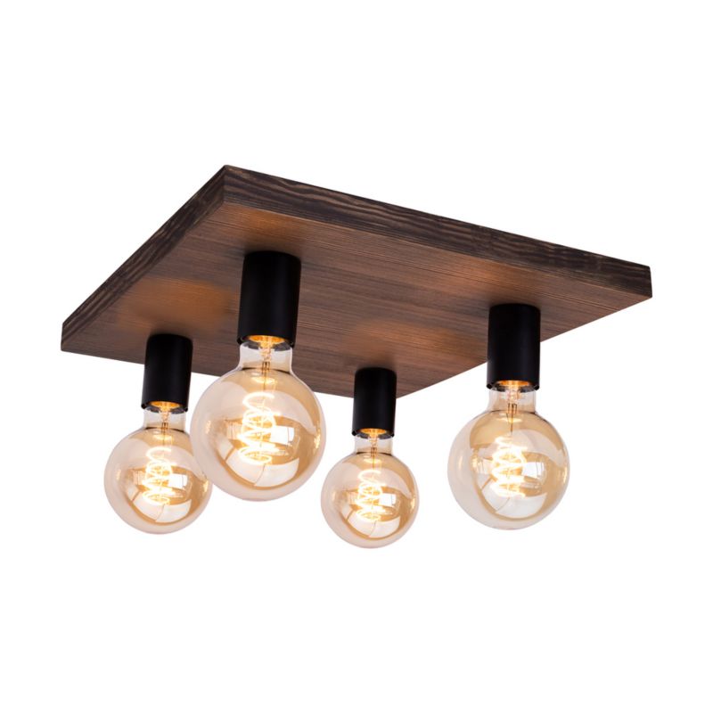 Drewniana Lampa Sufitowa SPOT Light  4xE27 Max.60W Sosna Bejcowana Orzechowa FSC, Polski Producent, 1 szt.