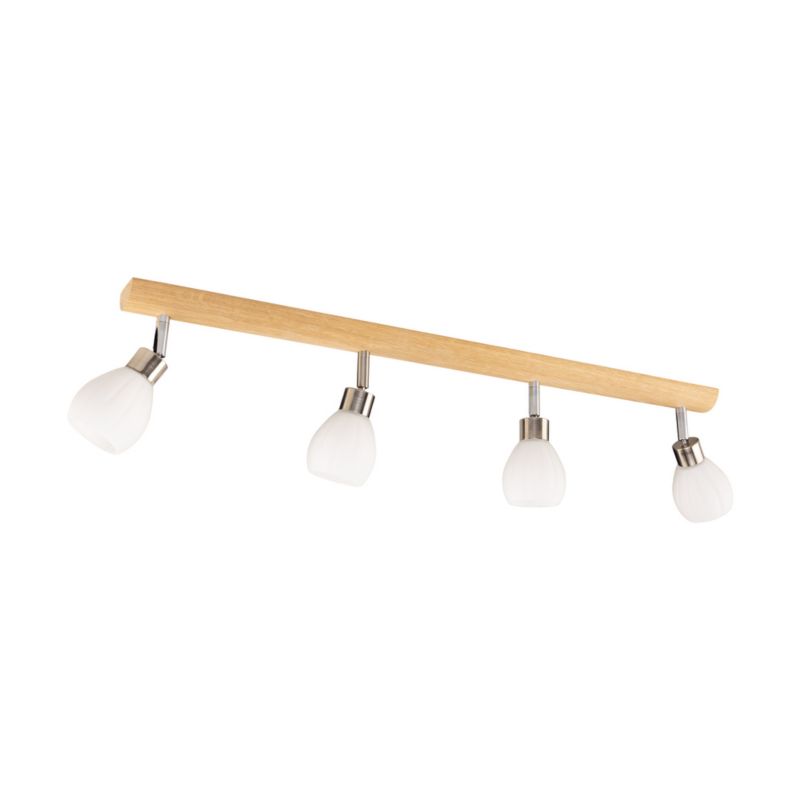 Drewniana Lampa Sufitowa SPOT Light  4xG9 LED 3W Dąb Olejowany FSC z Akcentem Satyny i Bieli Polski Producent 1 szt.