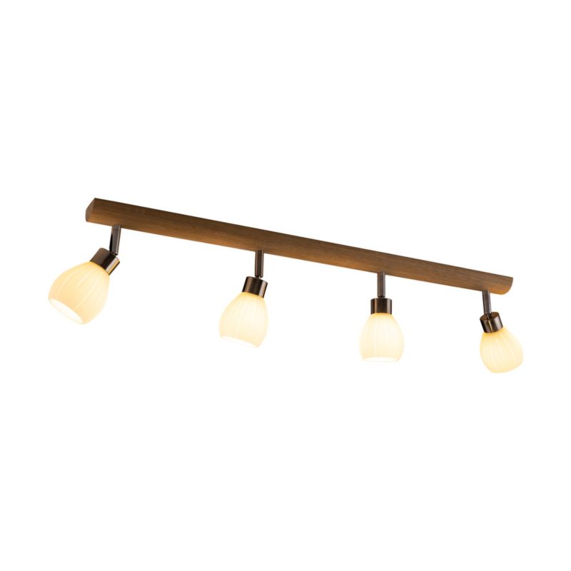 Drewniana Lampa Sufitowa SPOT Light  4xG9 LED 3W Dąb Olejowany FSC z Akcentem Satyny i Bieli Polski Producent 1 szt.