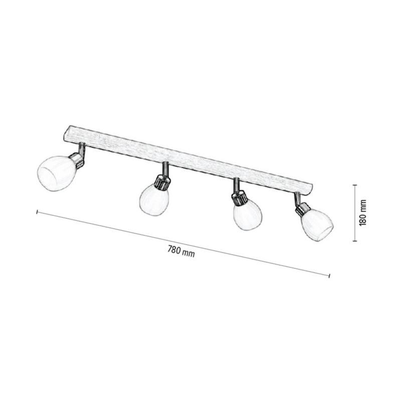 Drewniana Lampa Sufitowa SPOT Light  4xG9 LED 3W Dąb Olejowany FSC z Akcentem Satyny i Bieli Polski Producent 1 szt.