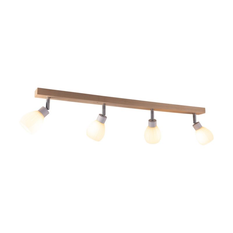 Drewniana Lampa Sufitowa SPOT Light  4xG9 LED 3W Naturalna Brzoza FSC z Akcentami Bieli, Polski Producent, 1 szt.