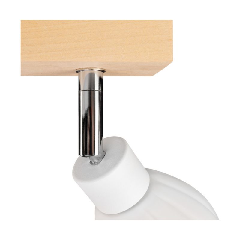 Drewniana Lampa Sufitowa SPOT Light  4xG9 LED 3W Naturalna Brzoza FSC z Akcentami Bieli, Polski Producent, 1 szt.