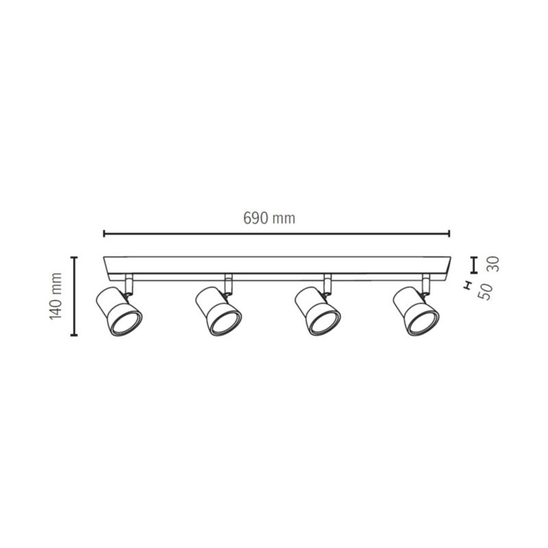 Drewniana Lampa Sufitowa SPOT Light  4xGU10 LED 5W Drewno Bukowe Orzechowe FSC, Polski Producent 1 szt.