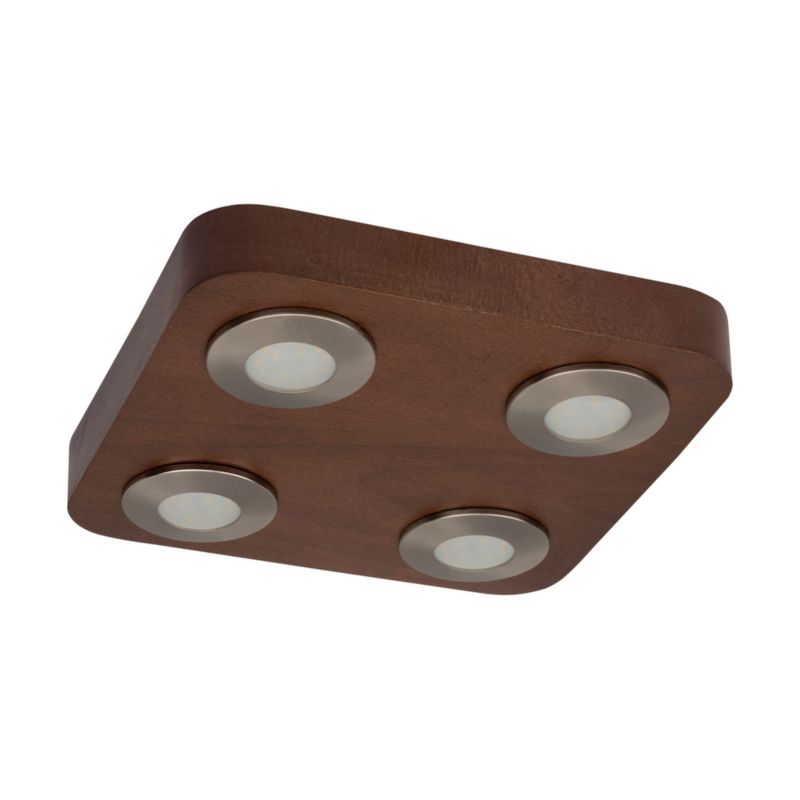 Drewniana Lampa Sufitowa SPOT Light  4xLED 5W Drewno Bukowe Orzechowe FSC, Polski Producent, 1 szt.