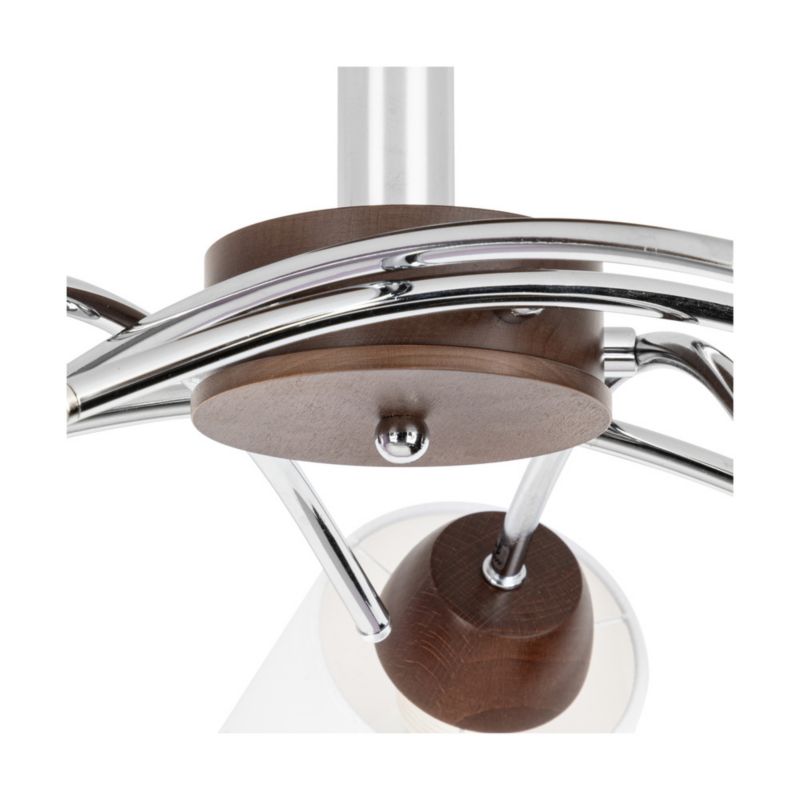 Drewniana Lampa Sufitowa SPOT Light  5xE27 Max.40W Drewno Bukowe Orzechowe FSC z Białą Tkaniną, 1 szt.