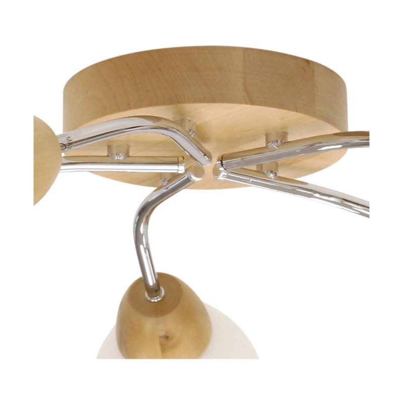 Drewniana Lampa Sufitowa SPOT Light  5xE27 Max.60W Naturalna Brzoza FSC z Białym Szkłem, Polski Producent, 1 szt.