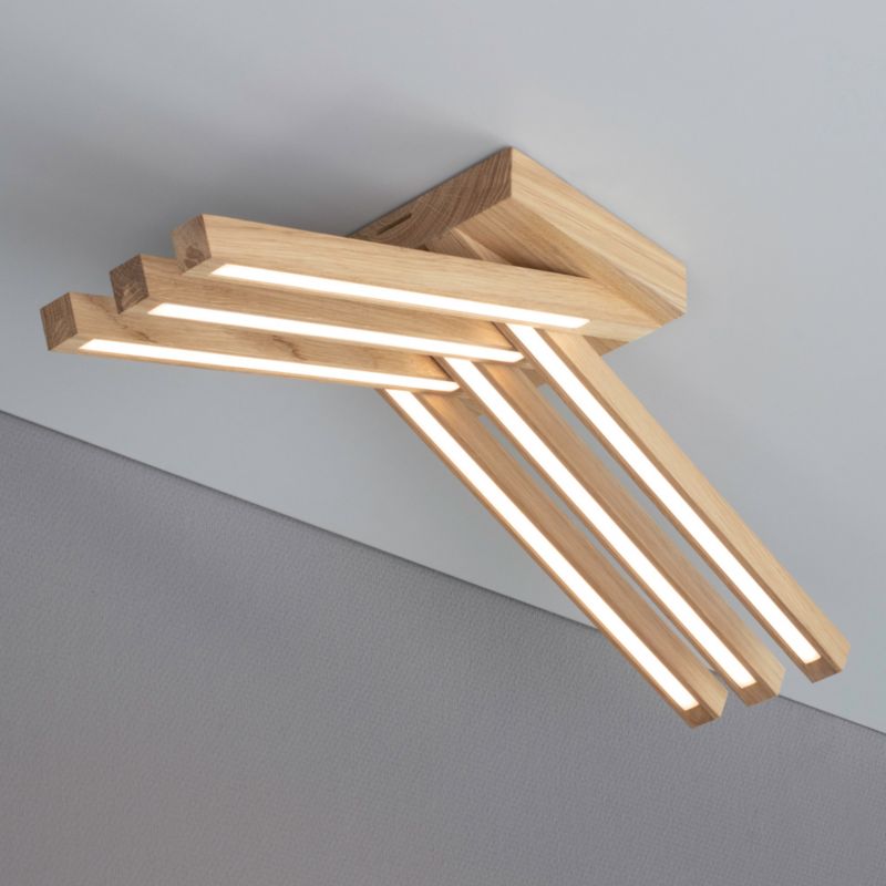 Drewniana Lampa Sufitowa SPOT Light  6xLED 27W Dąb Olejowany FSC, Polski Producent, 1 szt.