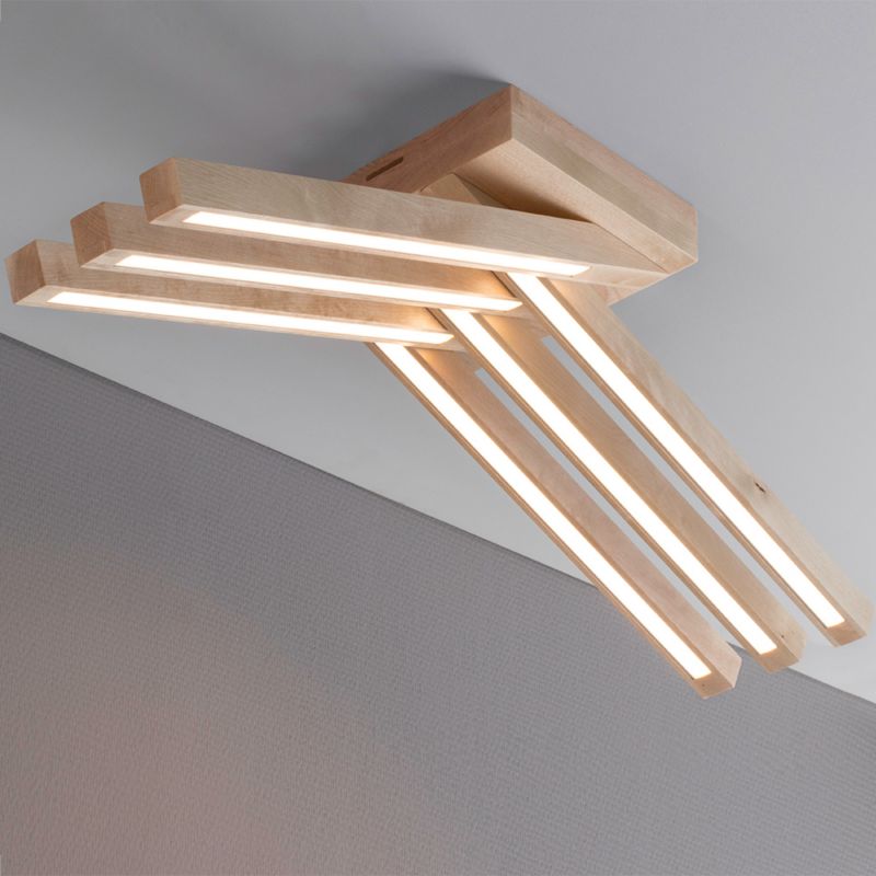 Drewniana Lampa Sufitowa SPOT Light  6xLED 27W Naturalna Brzoza FSC, Polski Producent, 1 szt.
