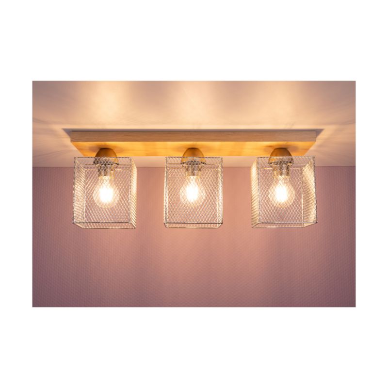 Drewniana Lampa Sufitowa SPOT Light Norman 3xE27 Max.25W Naturalna Brzoza FSC z Akcentem Chromu, Polski Producent 1 szt.