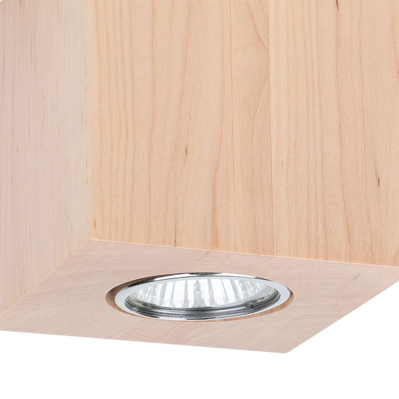 Drewniana Lampa Sufitowa SPOT Light  Square 1xGU10 Max.6W Naturalna Brzoza FSC, Polski Producent, 1 szt.