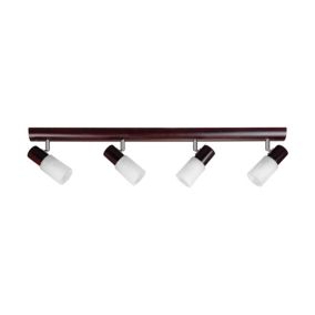 Drewniana Lampa Sufitowa Wenge SPOT Light 4xE14 Max.40W  z Białymi Szklanymi Kloszami, Polski Producent, 1 szt.