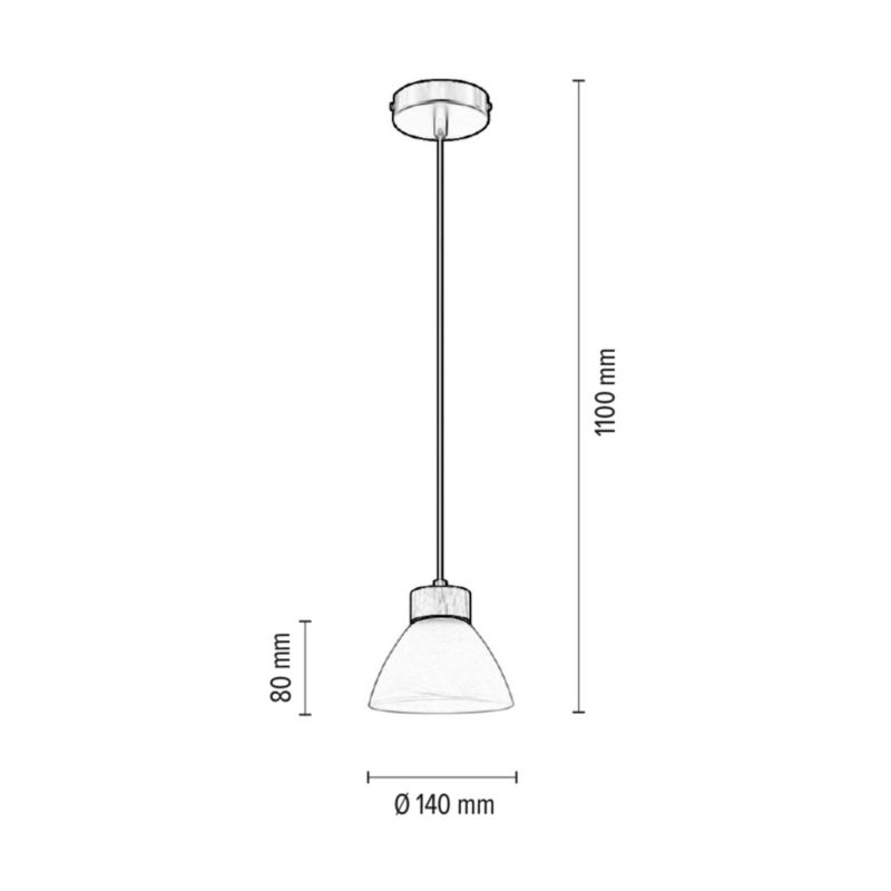 Drewniana Lampa Wisząca SPOT Light  1xE14 Max.40W Dąb Olejowany FSC z Białym Szkłem i Akcentem Czerni, 1szt.