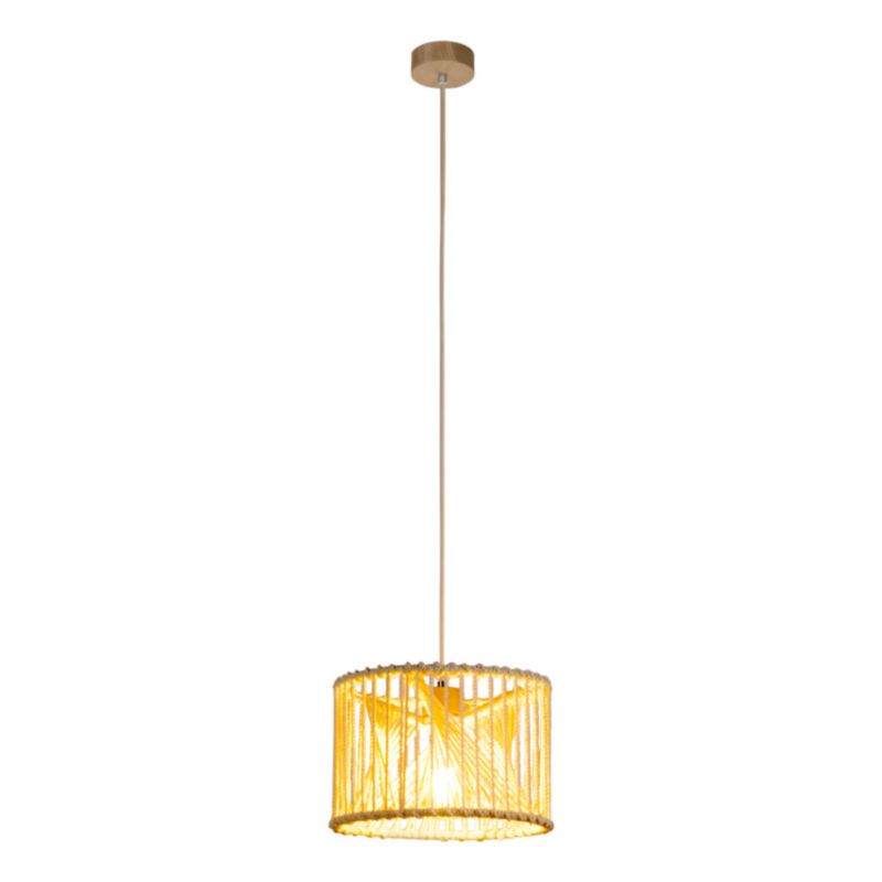 Drewniana Lampa Wisząca SPOT Light 1xE27 15W LED Dąb Olejowany FSC, Bawełniany Pleciony Sznurek, 1 szt.