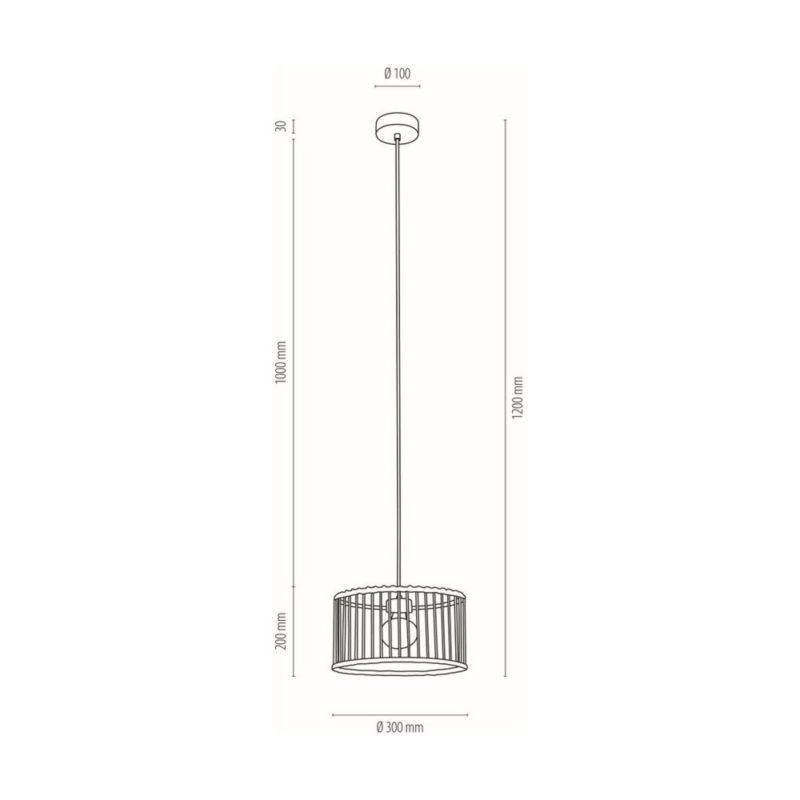 Drewniana Lampa Wisząca SPOT Light 1xE27 15W LED Dąb Olejowany FSC, Bawełniany Pleciony Sznurek, 1 szt.